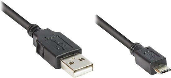 Alcasa 2510-MB03 USB-kabel 3 m USB 2.0 USB A Micro-USB B Zwart