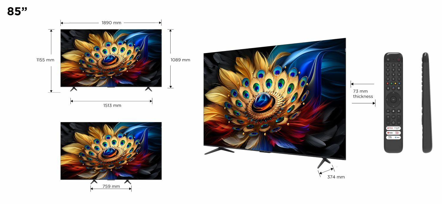 TCL 85C69B / QLED screen / 85 inch / 2024