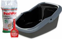 PeeWee Kattenbak EcoMinor Zwart/Antraciet Startpakket