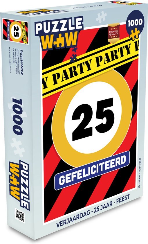 MuchoWow Puzzel Verjaardag - 25 Jaar - Feest - Legpuzzel - Puzzel 1000 stukjes volwassenen