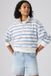 Levi's Everyday sweatshirt met kwartrits - Women's - S - Veelkleurig / Ruby Stripe Alaskan Blue