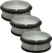 Merkloos Deurstopper - Set van 3x stuks - RVS - rond - 11,5 x 6 cm - zilverkleurig