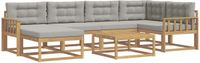 vidaXL Buiten bank set 7 st Wit en Lichtgrijs