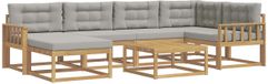 vidaXL Buiten bank set 7 st Wit en Lichtgrijs
