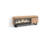 Meuble TV effet bois de chêne 158x35x57cm cheminée effet feu XXL