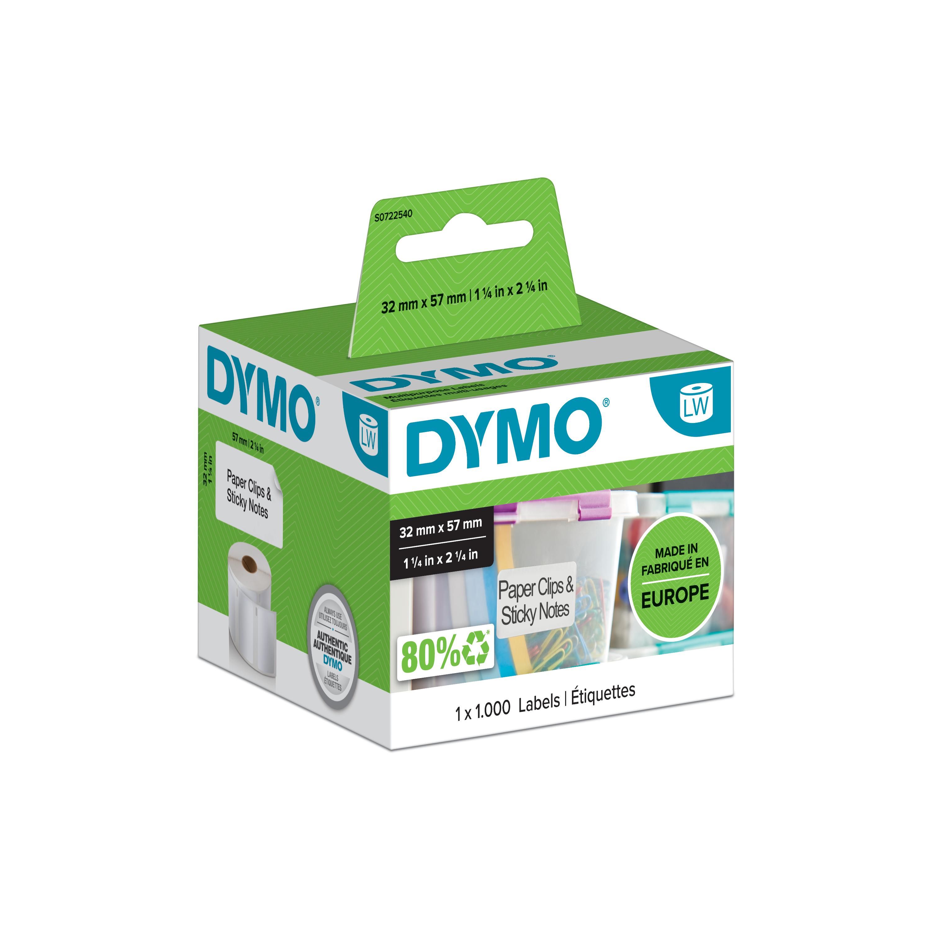 DYMO LW - Universele labels - 32 x 57 mm - Wit - 1000 stuks