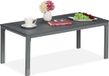 Merkloos Relaxdays Tuintafel laag - 39 x 98 x 48 cm - weerbestendig - houtlook - metalen poten - grijs