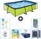 EXIT Toys EXIT Rechthoekig Lime Frame Zwembad - 300 x 200 x 65 cm - Inclusief Pomp - Onderhoudspakket - Solarzeil - Warmtepomp - 7-delig