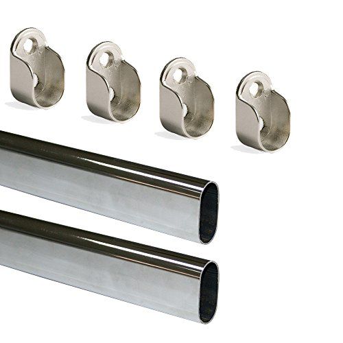 Emuca Garderobestang Ovaal 30x15 mm 950 mm Verchroomd (2 st.)