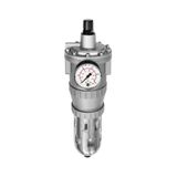 Riegler 678.42 S P filterregelaar met polycarbonaathouder en beschermmand, BG 4, G 3/4\" schroefdraad