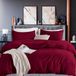TRANKIELO® - Set de literie 200 x 220 cm - Housse de couette en microfibre rouge avec 2 taies d'oreiller 80 x 80 cm – Anti-froissage et sans repassage