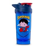 Shieldmixer Hero Pro Classic Shaker Superman Mini - BPA-vrij - Gym Accessoires - Eiwitshaker - Fitness Drinkfles - Blauw - 700ml