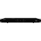 Monacor SA-200 universele stereo versterker, 100 watt versterker met stille werking als gevolg van ventilatorloze koeling concept en stereo lijn ingang, compacte audio versterker, zwart