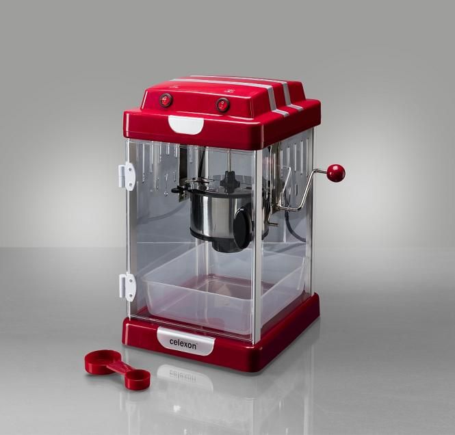 Celexon CP1000 Popcornmachine - Rood/Transparant/Wit