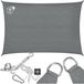 tectake® Schaduwdoek Rechthoekig Sunny - 2 x 3 m - Extra Stevig 185 g/m² HDPE Doek Zonwering - 50+ UV Bescherming - Weerbestendig en Scheurbestendig - Zonnescherm voor Tuin, Balkon, Terras - Zonnedoek inclusief Montagemateriaal - Grijs