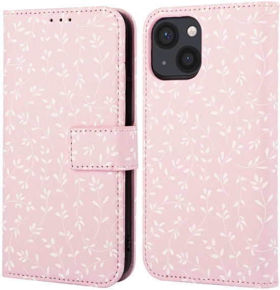 imoshion Hoesje - Geschikt voor Apple iPhone 13 - Design Bookcase smartphone - Pink Bazaar Flowers