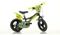 Dino Bikes Kinderfiets 12 inch dinosaurus - Kinderfiets Zijwieltjes - Jongensfiets - Zwart
