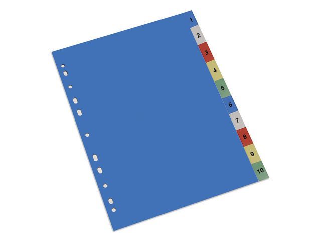 Staples Tabbladen - Gekleurd Kunststof - 11 Rings - A4 - 1-10