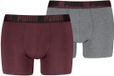Puma Boxershorts - Everyday Basic - 2-pack - Heren Ondergoed - Burgundy / Grey Melange - Maat XXL