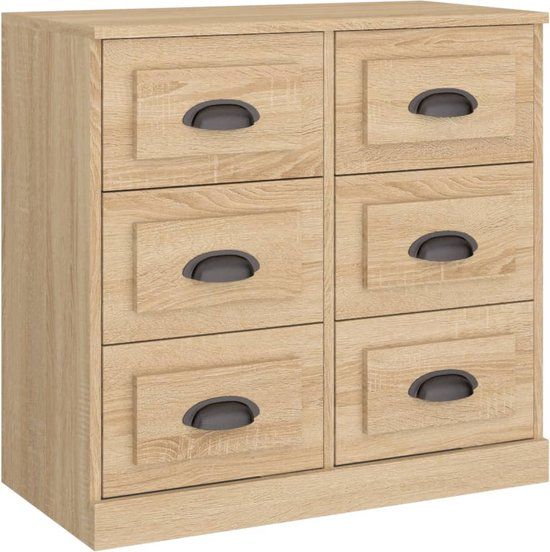 vidaXL Dressoir 70x35,5x67,5 cm Bewerkt Hout Sonoma Eikenkleurig