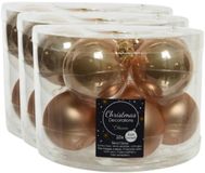 Decoris Kerstballen set - 40 stuks - Glas - Toffee Bruin - 6 cm - Glans/Mat