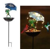 Kikker met paraplu, lamp de jardin solaire, fer, 86x19x19 cm