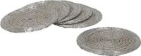 Gerimport Onderzetters - 6 stuks - Kunststof - Zilver - 10 cm