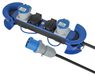Electraline 62580 Professionele stekkerdoos/verlengsnoer voor buiten, CEE-stekker, 4-voudig, 5M rubberen kabel