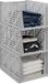 Relaxdays Kast organizer - set van 3 - stapelbaar - uittrekbaar - 24,5 x 33,5 x 43,5 cm - grijs