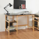 [en.casa] Bureau Dønna 120x60x75 cm mdf zwart en houtkleurig