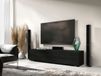 KINGSTON meuble TV-HiFi 1 porte battante 140 cm chêne noir