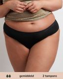 Moodies Undies Moodies menstruatie ondergoed - Bamboe Bikini Onderbroek - gemiddeld kruisje - maat XXL - zwart