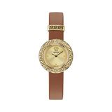 Versace La Greca VE8C00124 Horloge - Leer - Bruin - Ø 28 mm