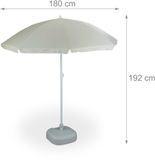 Relaxdays parasol à bras articulé 180 cm - parasol de plage inclinable - parasol de balcon rond - gris
