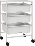 HOMCOM Rollwagen Stahl, Kunststoff 40,8L x 33,5B x 60,5H cm Weiß