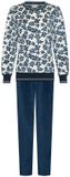 Pastunette Nordic Bloom Pyjama Velours Fleece Wit/Blauw Gebloemd Maat 38