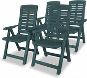 vidaXL Fauteuils réglables, 4 pièces, plastique vert