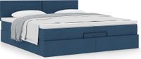 Maison Exclusive - Lit plateforme avec matelas, bleu, 200x200 cm, textile