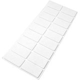Adsamm® White Rectangular Felt Glides 25x50 mm - 18 pcs