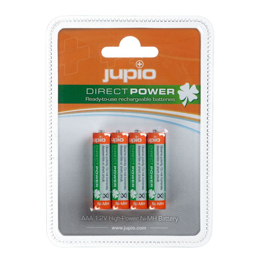 Jupio JRB-AAADP - AA oplaadbare batterijen - 4 stuks - 850 mAh - NiMH - Groen/Oranje