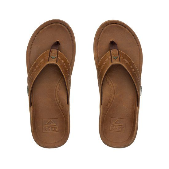 Reef Leather Offshore Teenslippers Heren Bruin