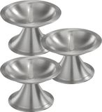 Trend Candles 3x Luxe metalen kaarsenhouder zilver
