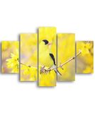 Homemania Wandafbeelding, vlinders, 5 dieren per woonkamer, meerkleurig, 95 x 0,3 x 60 cm, HM205MDF096, MDF