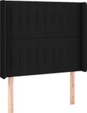 vidaXL Hoofdbord met randen 93x16x118/128 cm stof zwart