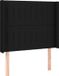 vidaXL Hoofdbord met randen 93x16x118/128 cm stof zwart