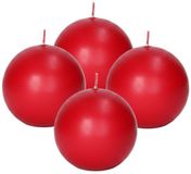 Trend Candles Bolkaars glad - 4x - rood - 8 cm - 25 branduren