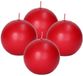 Trend Candles Bolkaars glad - 4x - rood - 8 cm - 25 branduren