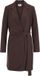 WE Fashion Dames blazerjurk met strikdetail - Donkerbruin - Maat XS