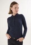 Felix Hardy Trui Met Polokraag En Knopen - Polo Shirt - 100% Katoen Dames Navy - S