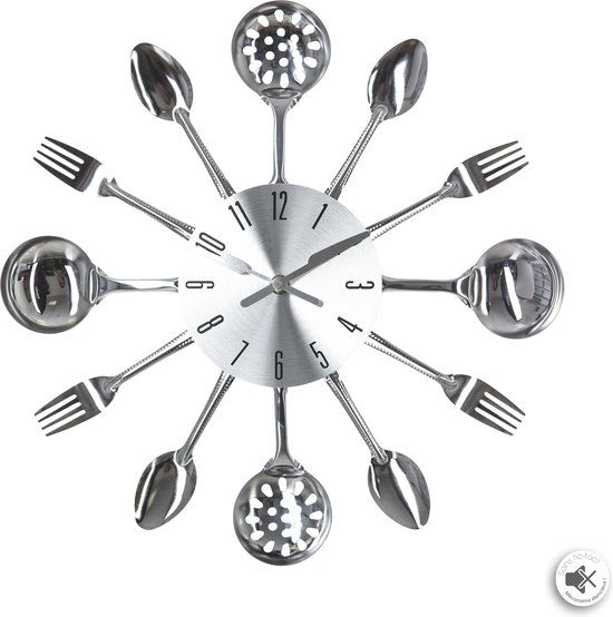 Atmosphera Metalen Klok Met Bestek - D38cm - Koper